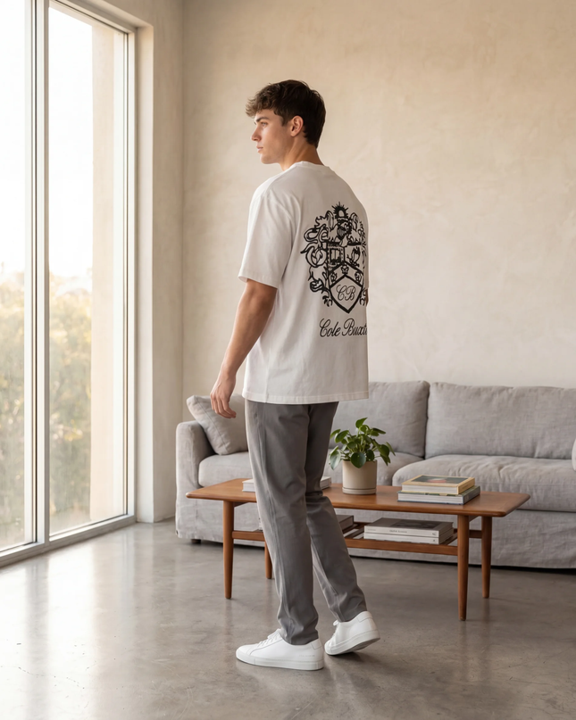 חולצה קצרה באקסטון לבנה