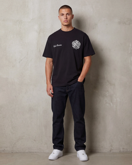 חולצה קצרה באקסטון שחורה